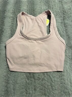 All in Motion Ribbed Pink Racerback Bralette Top